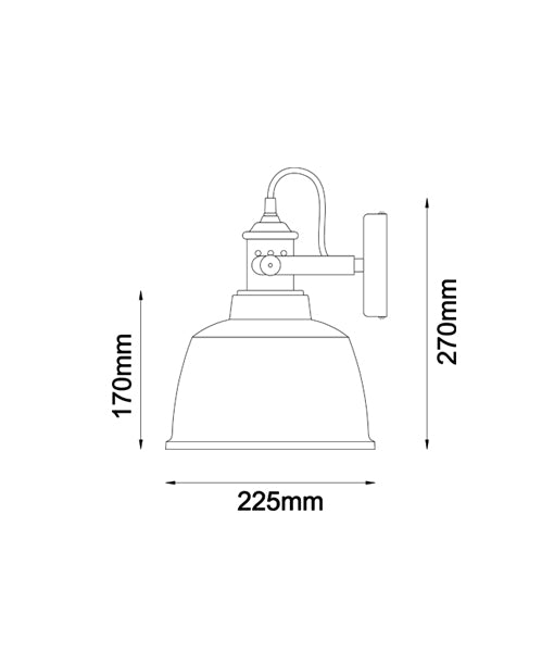 ALTA Interior Adjustable Bell with Copper HightLight Wall Light-Black
