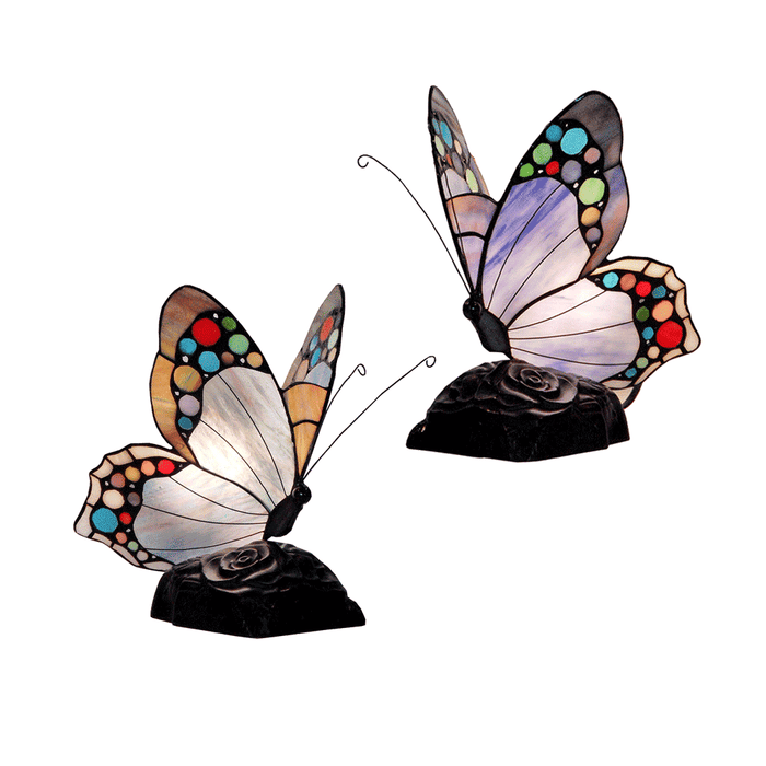 Spotted Butterfly Tiffany Table Lamp