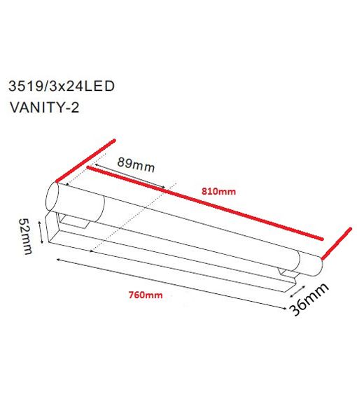 VANITY LED Interior Surface Mounted Wall Light- Large