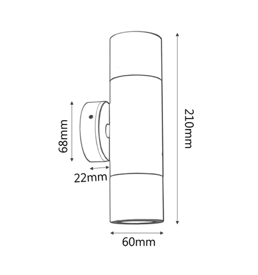 MR16 Exterior Wall Pillar Up/Down Spot Light (Matte Grey) IP65