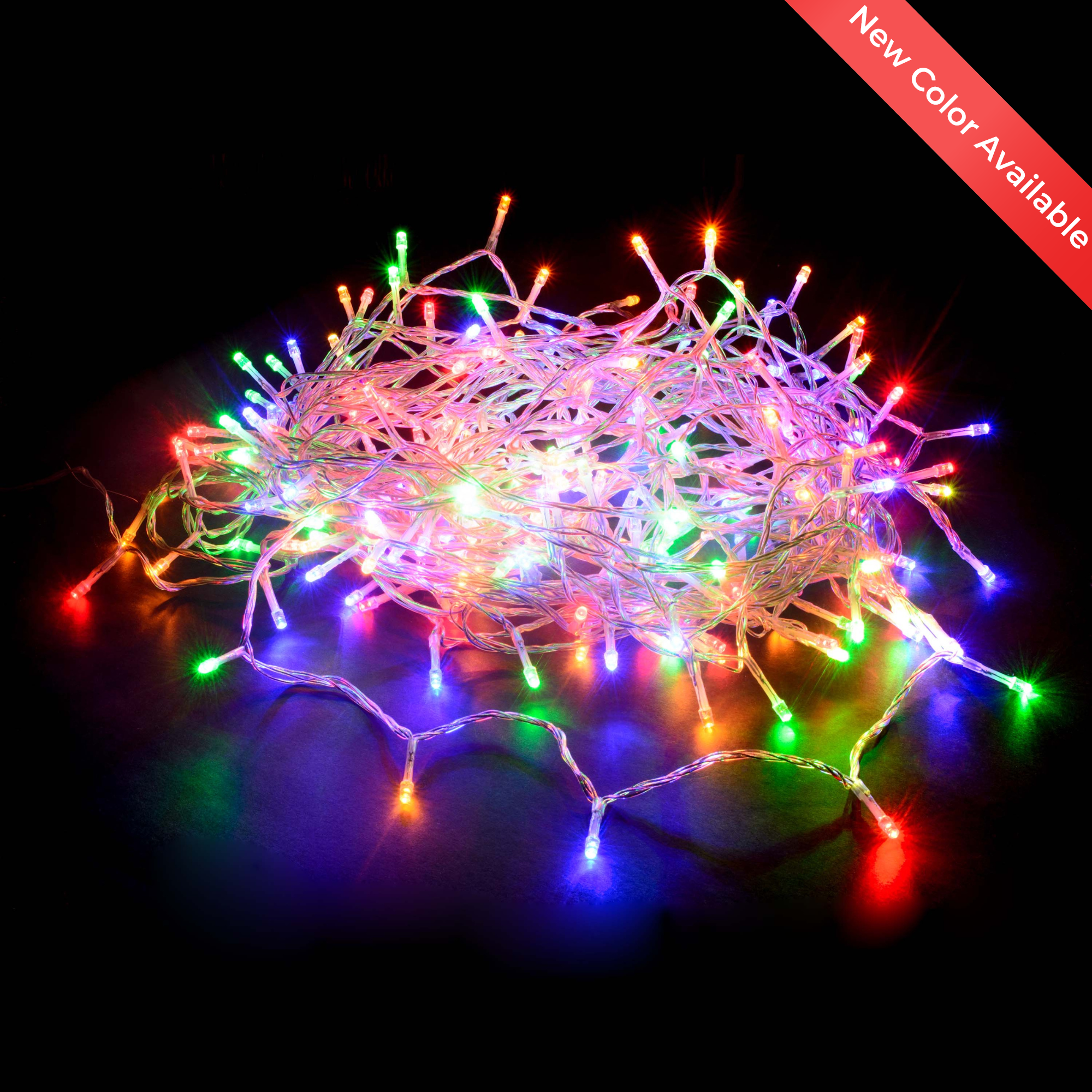 520 LED Connectable Fairy Light Chain Clear Cable - 6 Colour Options