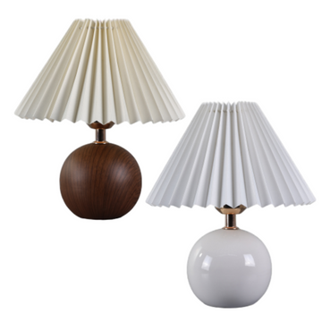 Orbelle Table Lamp - White/Walnut