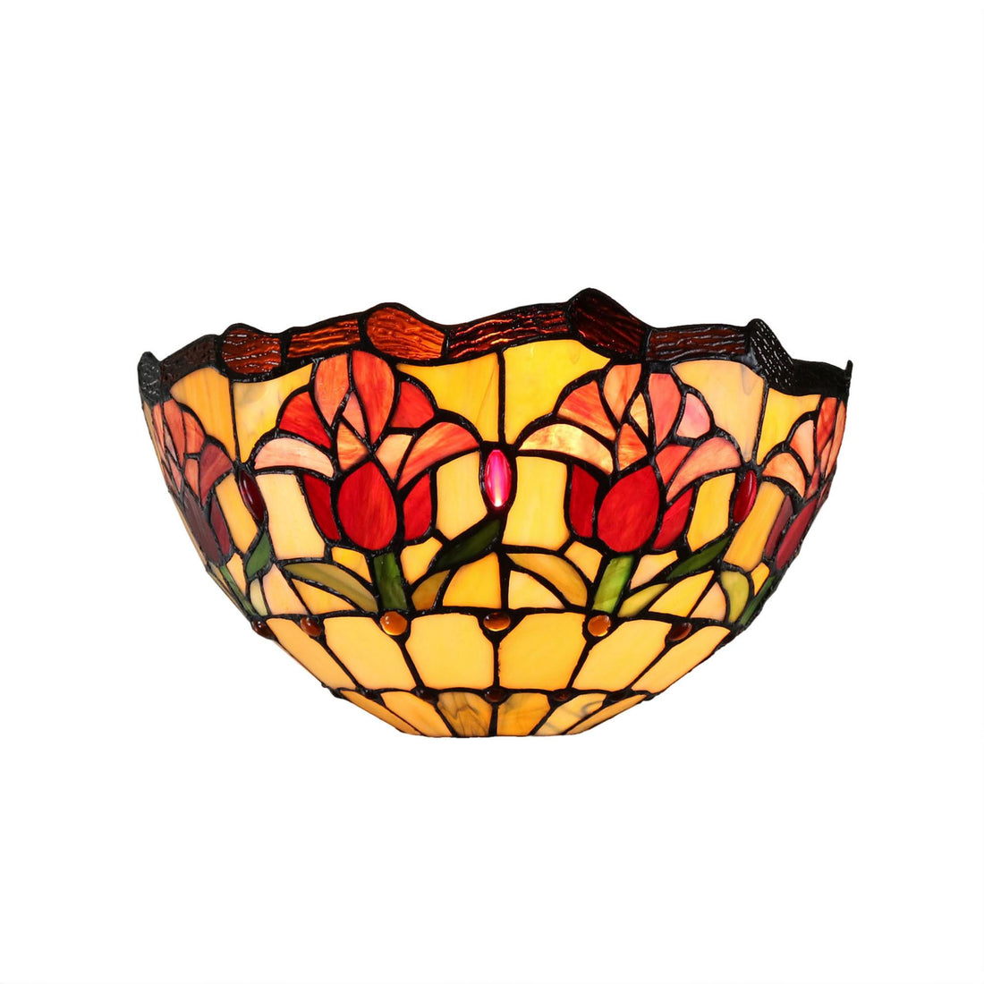 Red Tulip Tiffany Wall Light