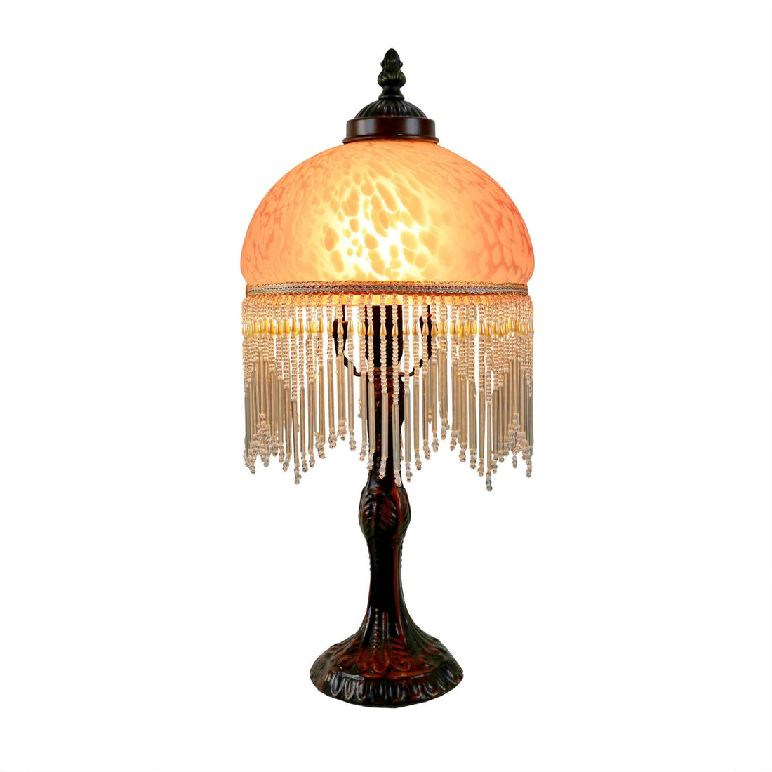 Beaded Victorian table Lamp Pink
