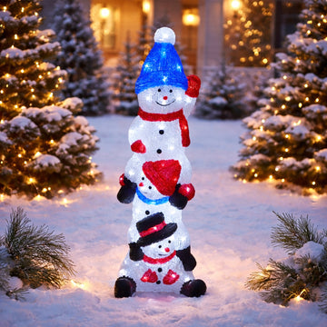 Acrylic Cheeky Stack of 3 Snowmen