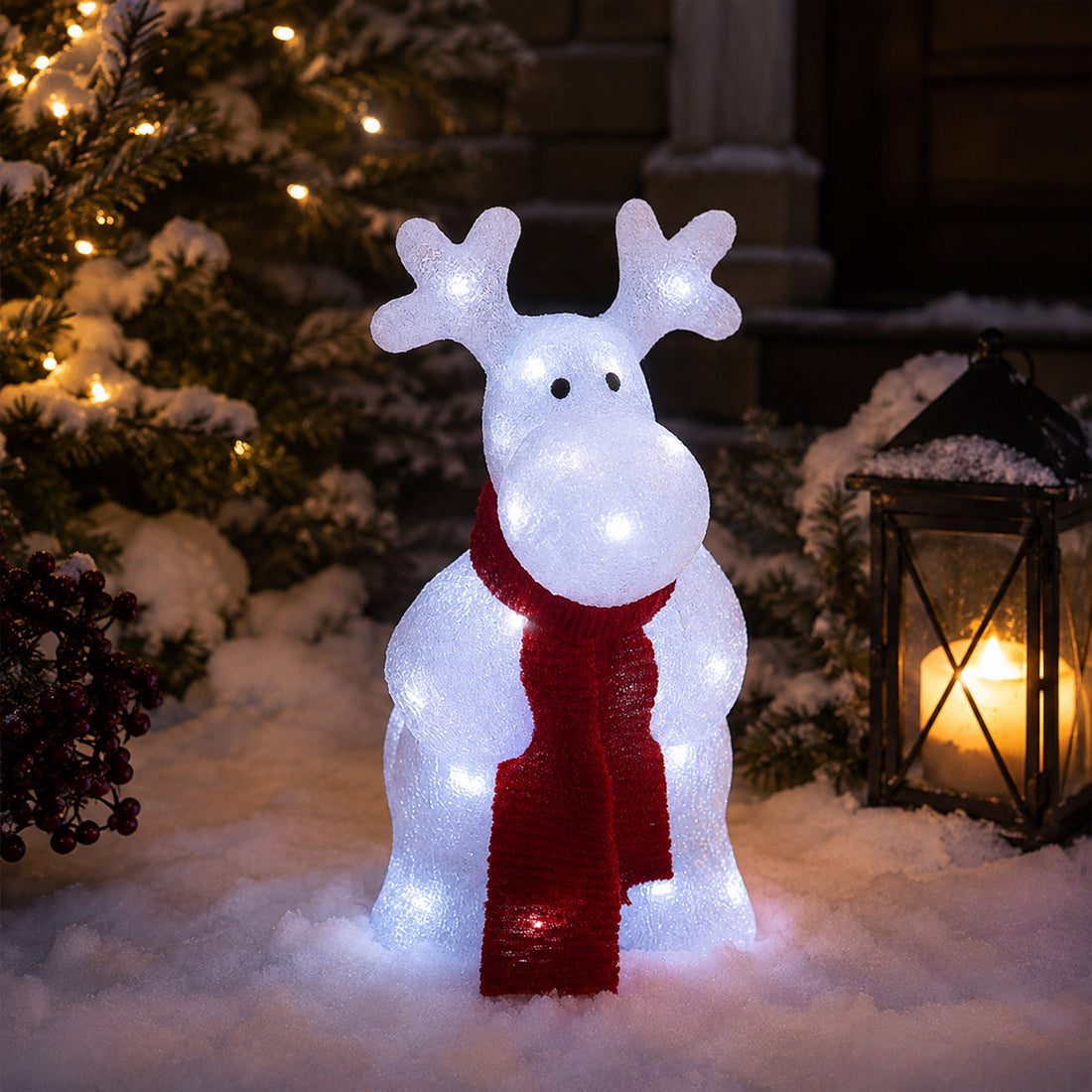 Acrylic Deer with Red Scarf