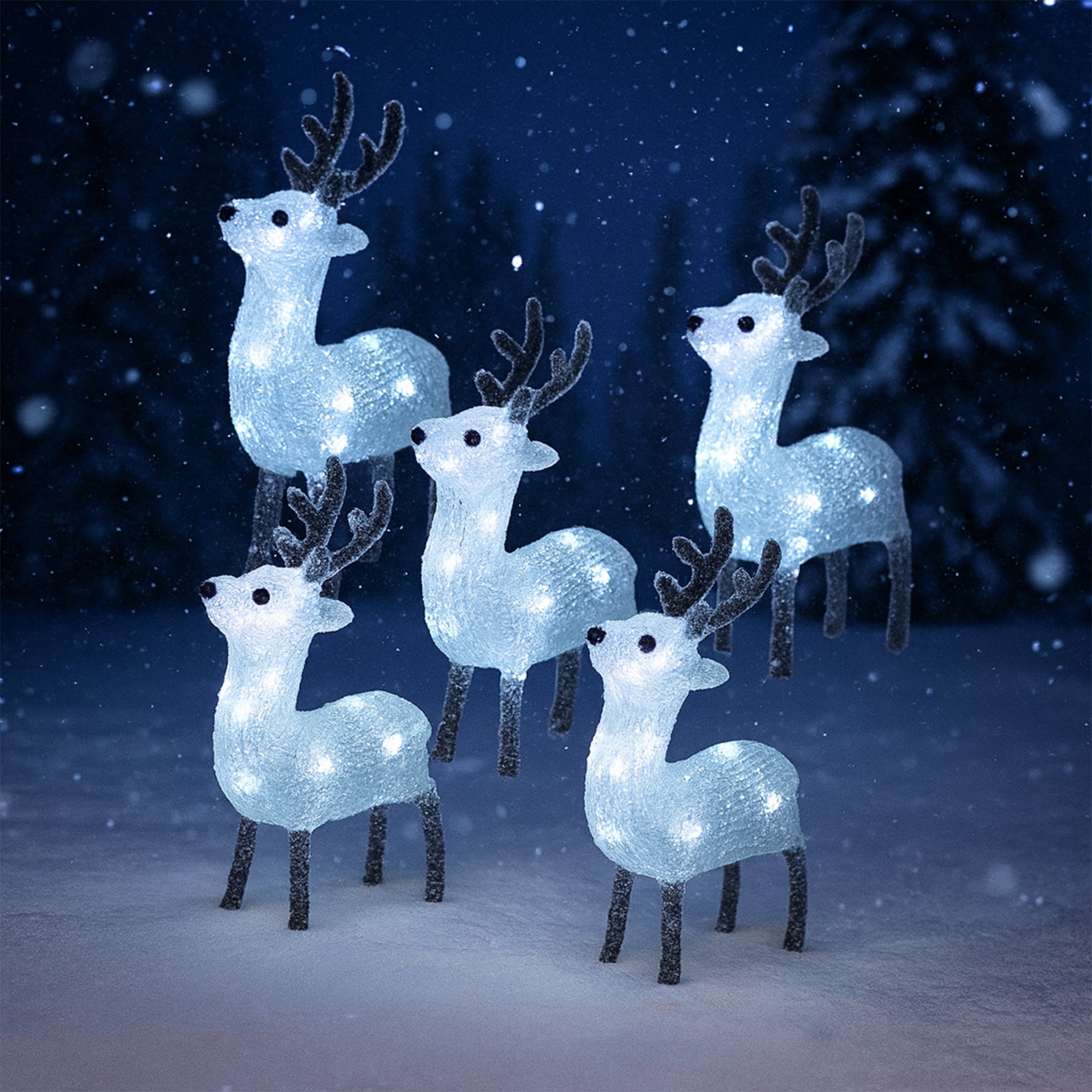 Acrylic Baby Reindeers - Set of 5