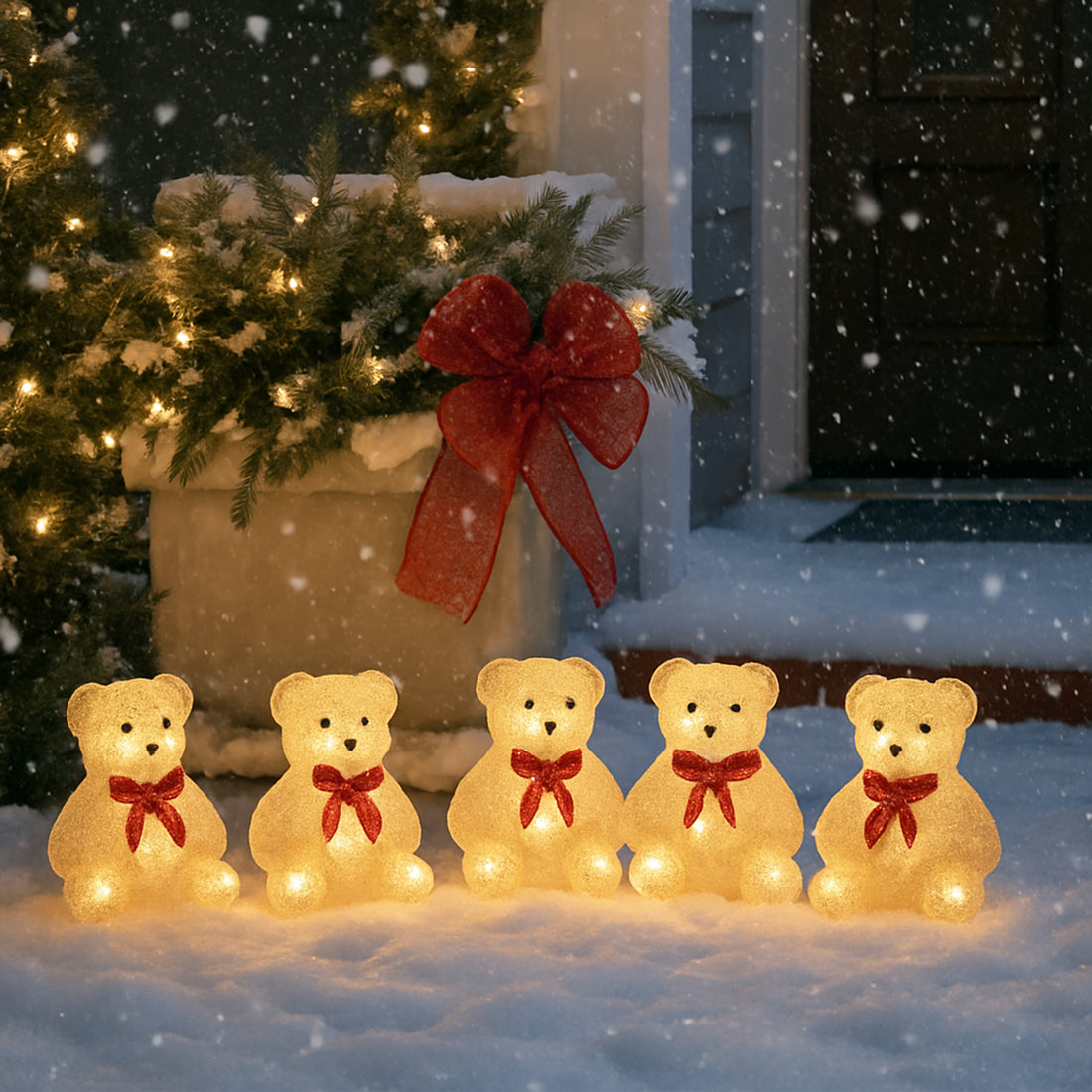 Set of 5 Acrylic Polar Bear - H15cm