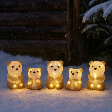 Acrylic Mini Sitting Panda-Set Of 5