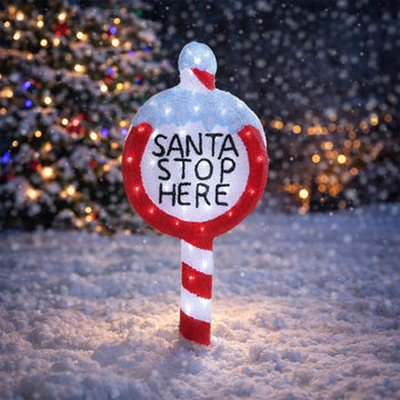 Acrylic Santa Stop Here Sign