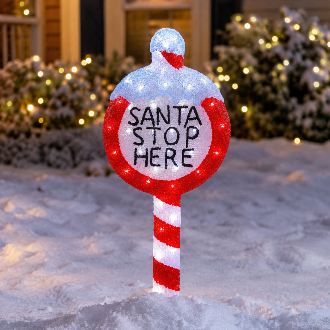 Acrylic Santa Stop Here Sign