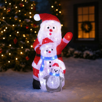 Acrylic Santa Penguin And Snowman Stacked