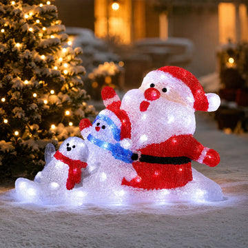 Acrylic Santa Penguin And Snowman