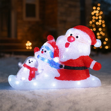 Acrylic Santa Penguin And Snowman