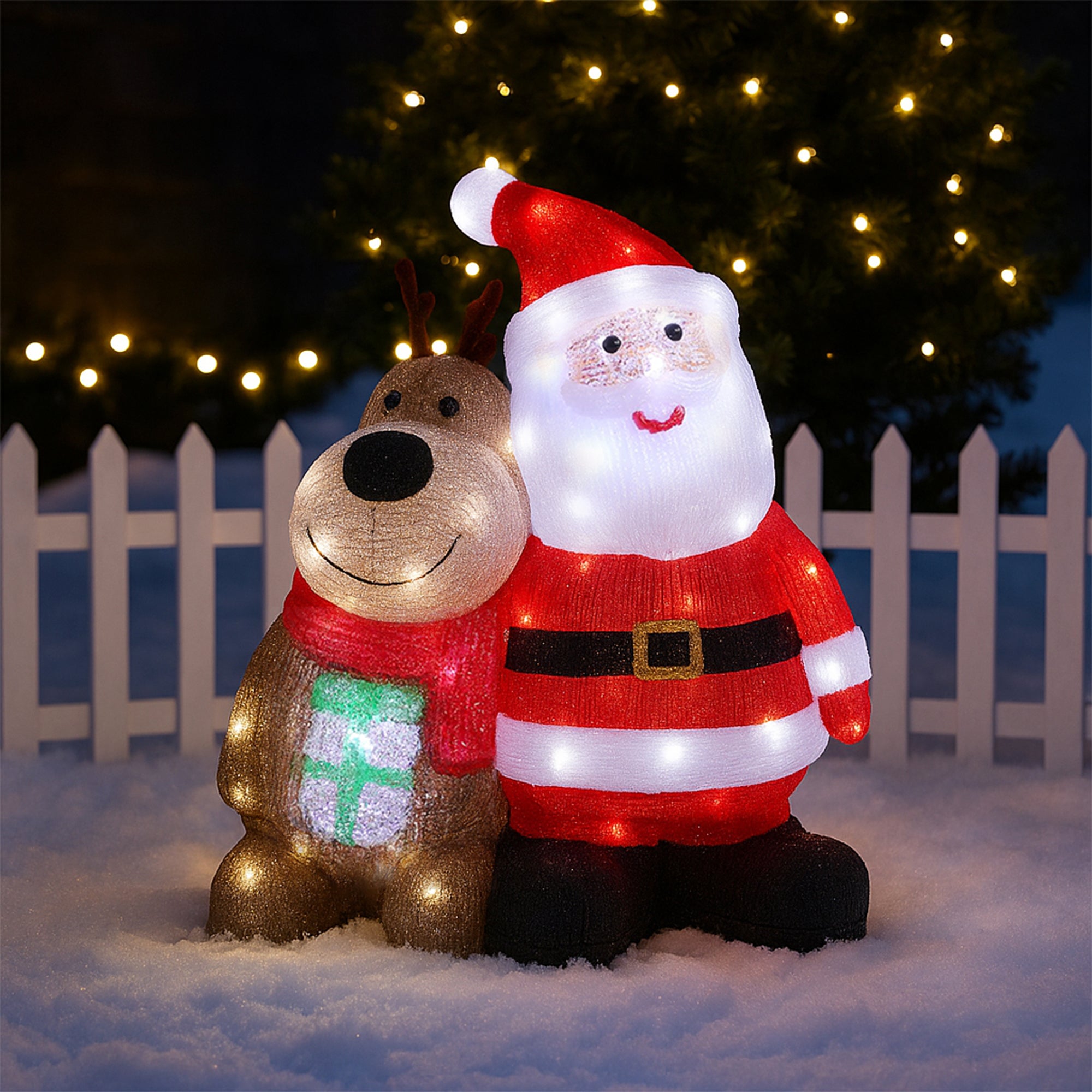 Acrylic Reindeer With Santa