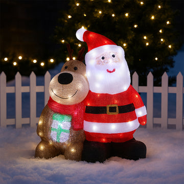 Acrylic Reindeer With Santa