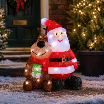 Acrylic Reindeer With Santa