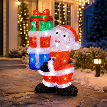 41CM Acrylic Santa with Giftboxes