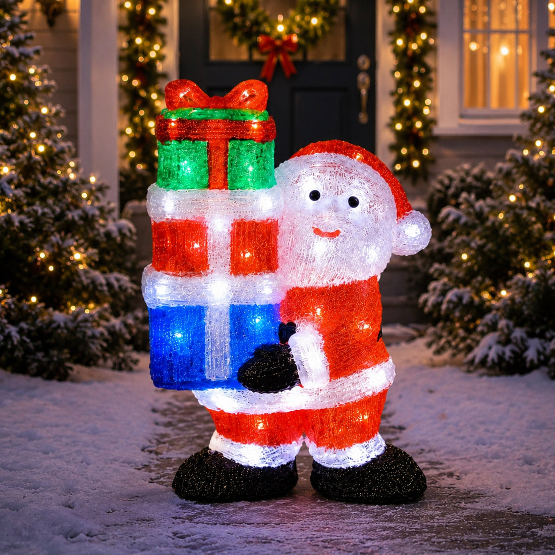 41CM Acrylic Santa with Giftboxes