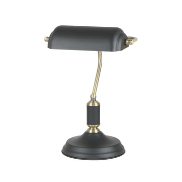 Banca Interior Banker Table Lamp with Cylindrical Shade Matte Black