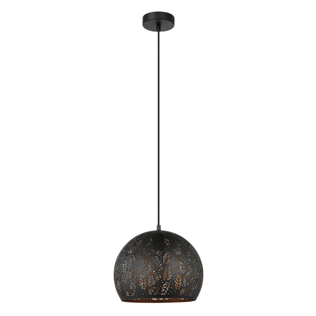 Botanica Bohemian Embossed Dome Shape Pendant Light Black