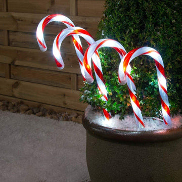 Set of 4 Connectable Candy Cane - 2 Colour Options