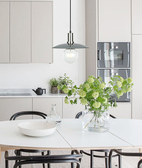 Chapeau Pendant Light Large Smokey Black/Satin Chrome