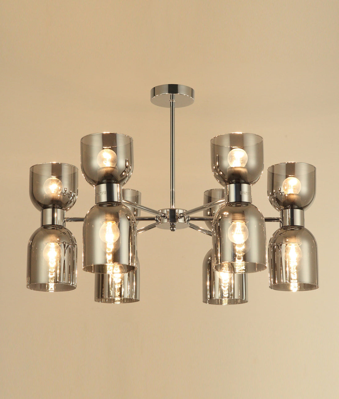 Clessidra 12 Round Base Pendant Light Smokey Black
