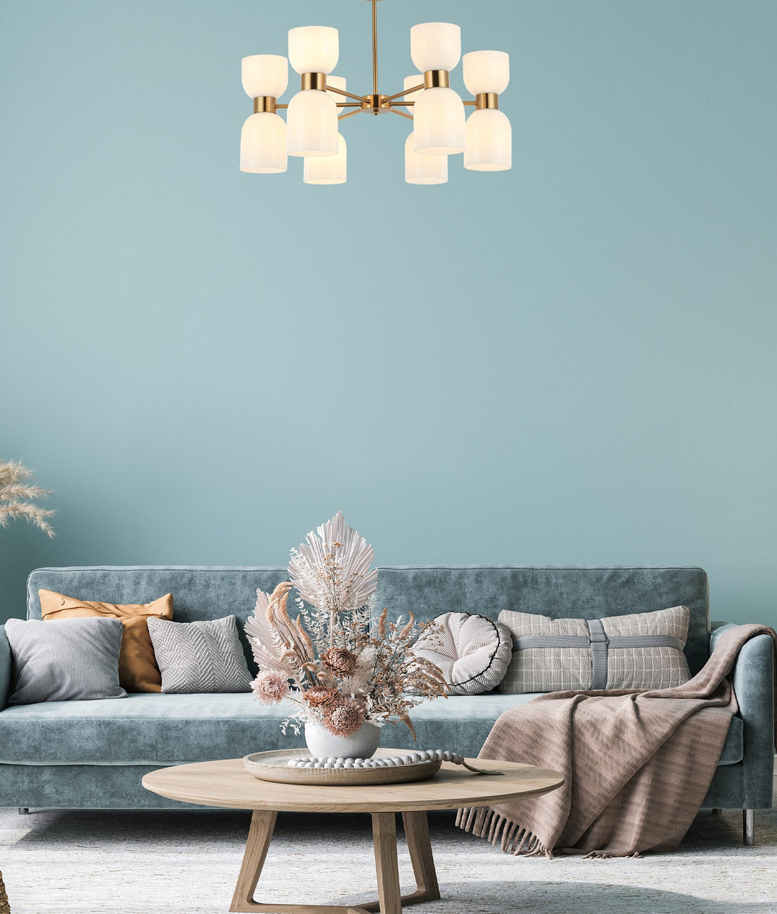 Clessidra 12 Round Base Pendant Light Opal
