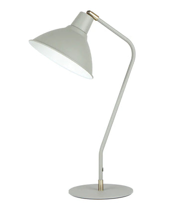 Collo Cone Shade Table Lamp with Antique Brass Highlight and Sand Grey