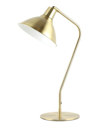 Collo Cone Shade Table Lamp with Antique Brass Highlight and Antique Brass