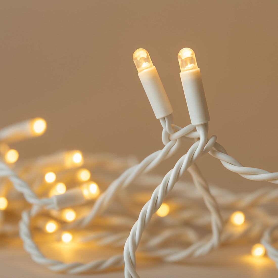 Commercial 3M Connectable LED String Light - Warm White + Flashing White - White Rubber Cable