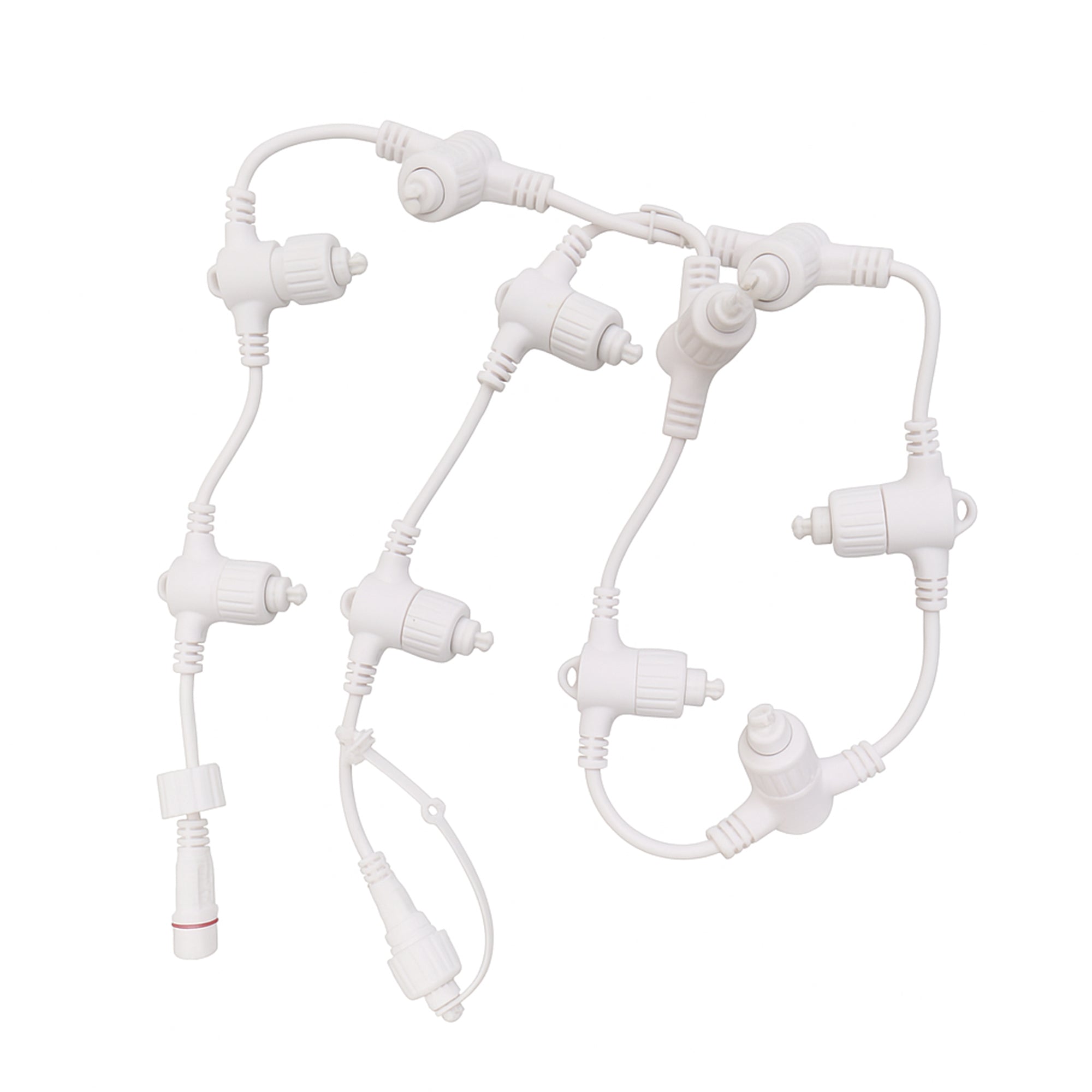 Commercial 1M Connectable Curtain Light Main Cable - 10 Outputs - White Rubber