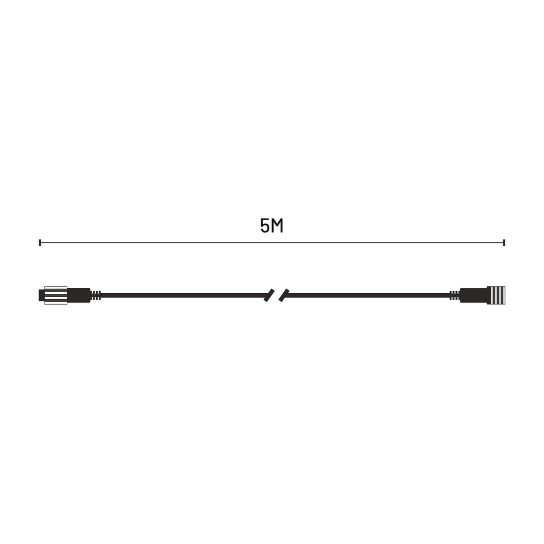 Commercial 5M Extension Cable - Black Rubber