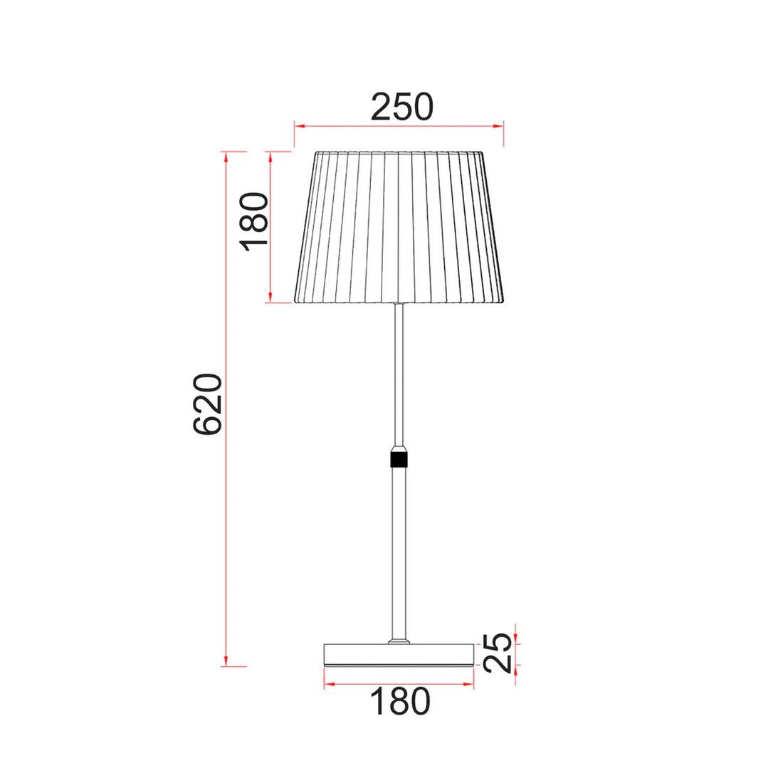 Crecer Interior Height Adjustable Slanted Pleated Shade Table Lamp with Black Shade and Antique Brass Highlight