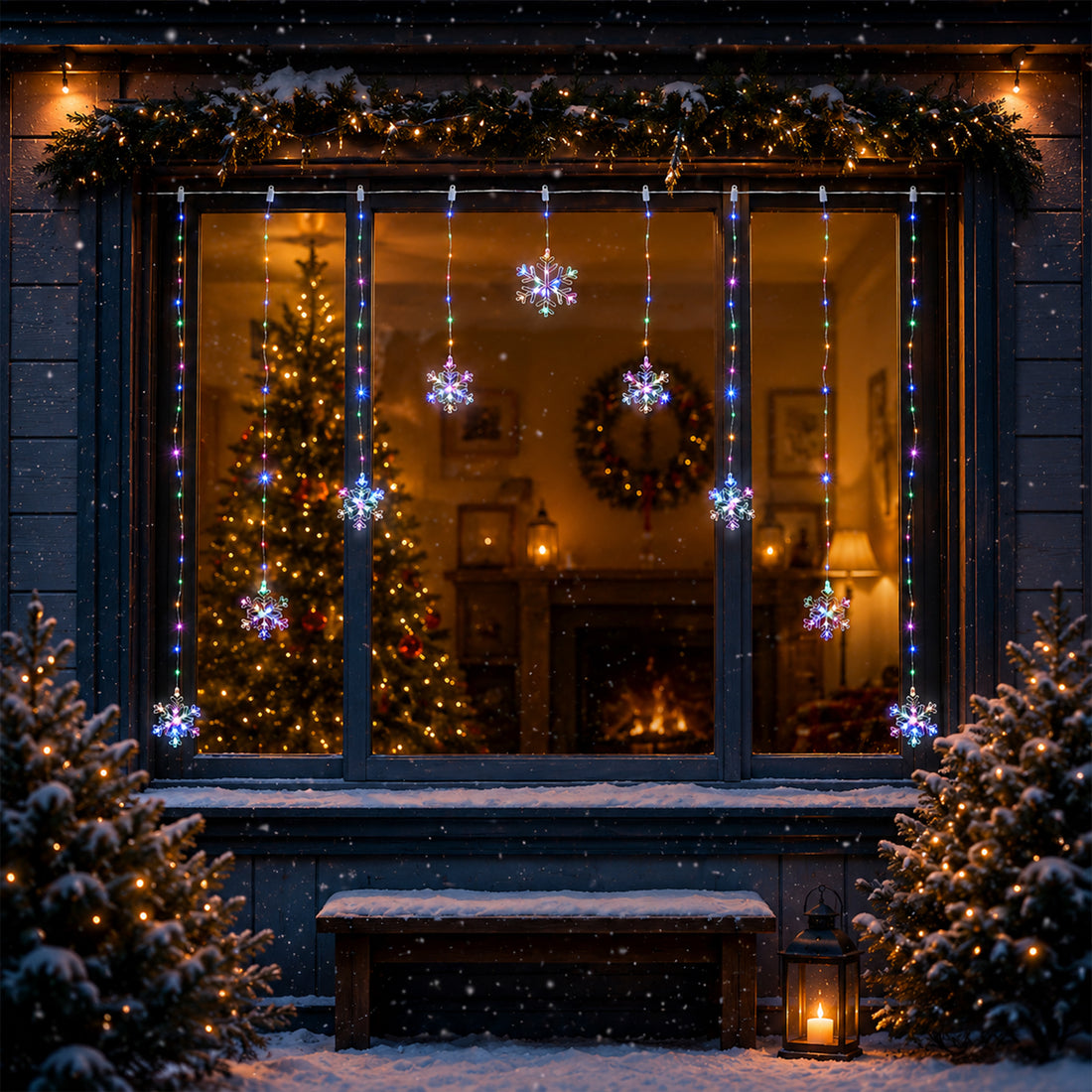 Curtain with snowflake