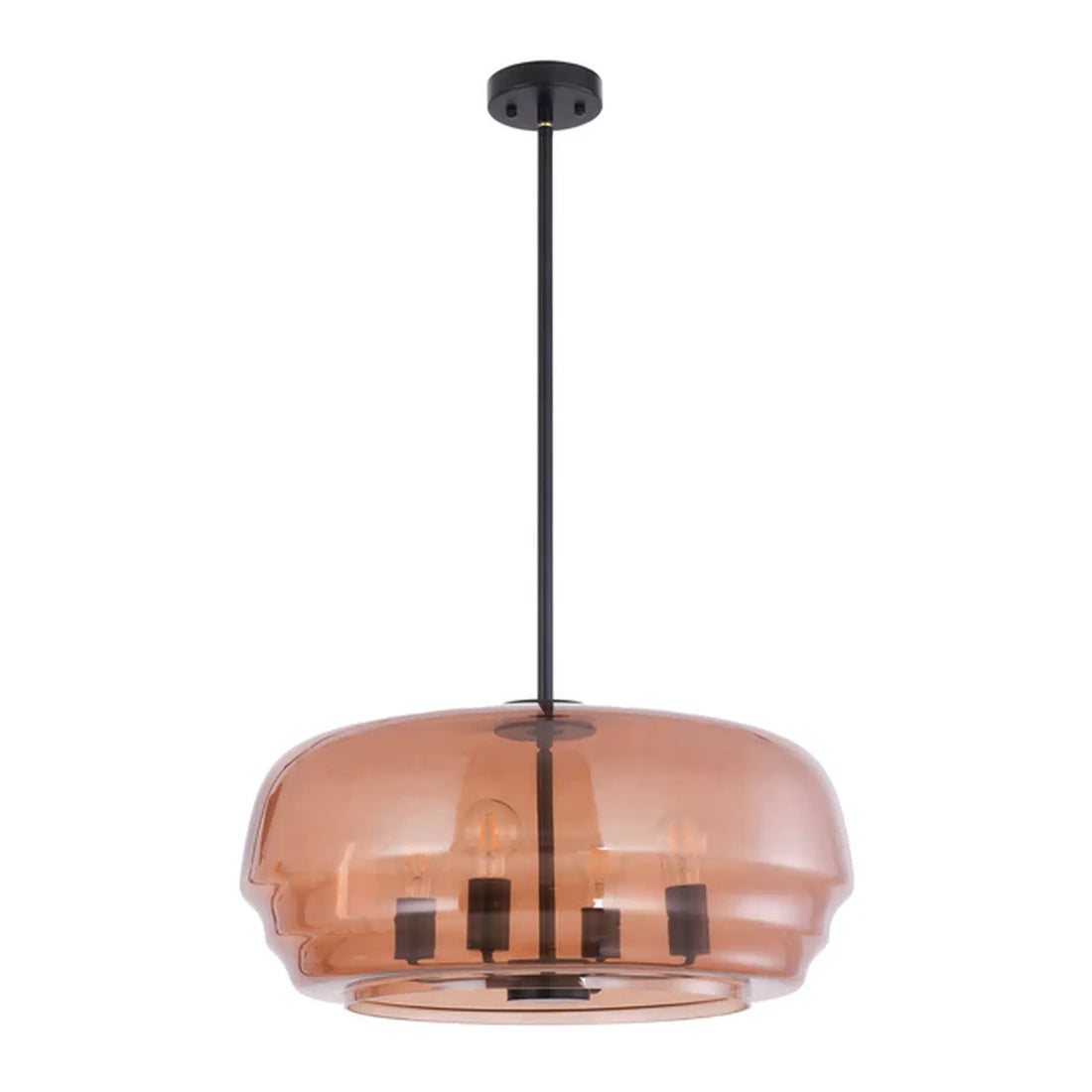 Cuad Interior Flat Top Dome Glass Shade Pendant Light Amber
