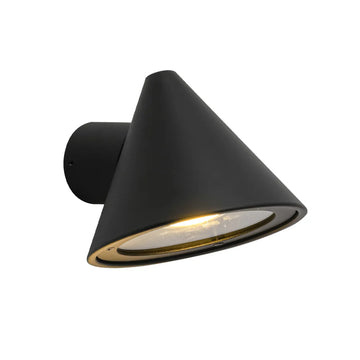 Cuchara Exterior Cone Surface Mounted Wall Lights IP65 Black Aluminium