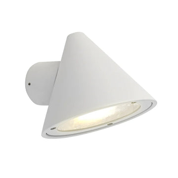 Cuchara Exterior Cone Surface Mounted Wall Lights IP65 White Aluminium