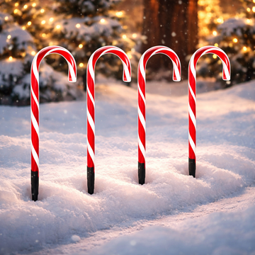 Solar Power Set of 4 Small Connectable Candy Cane - 2 Colour Options
