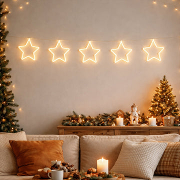 Set of 5 Neon Star