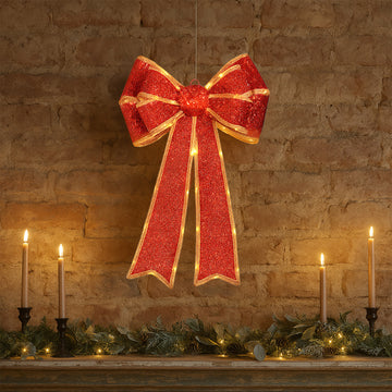 Battery Operated LED Lit Bow - 3 Colour Options