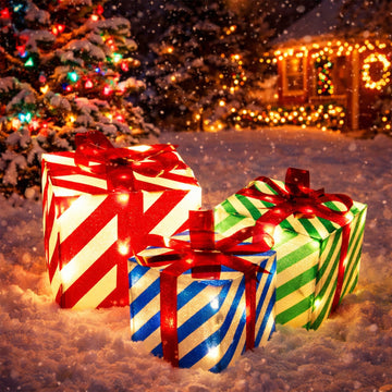 Lit Up Giftbox - Stripes
