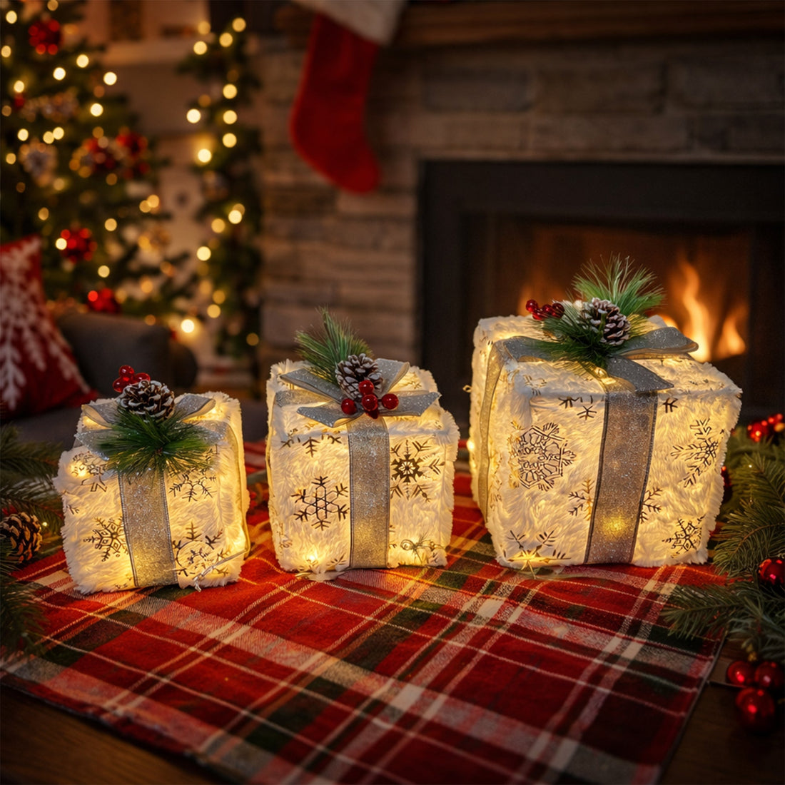 Lit Up Giftbox - Snow