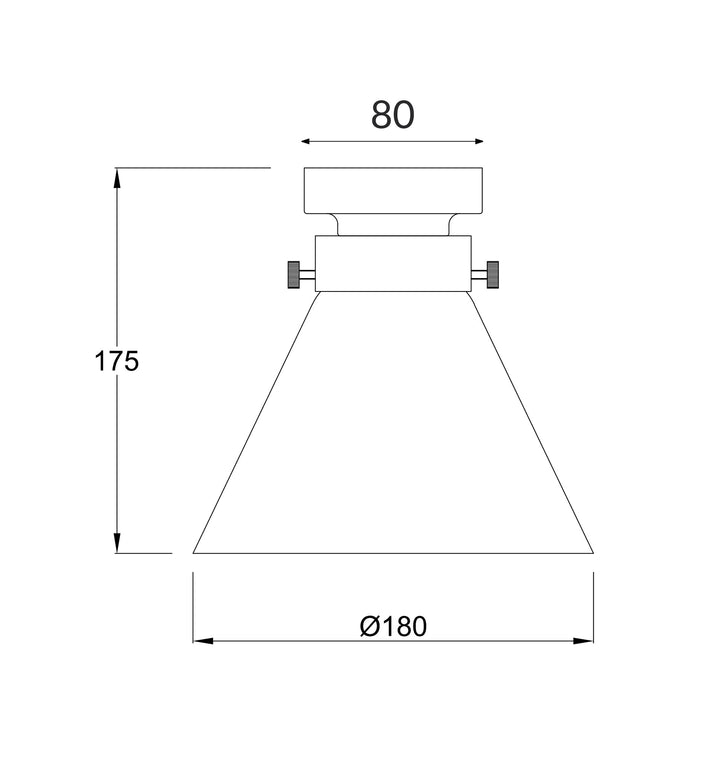 DIY Batten Fix Cone Shape Small Smokey/Black