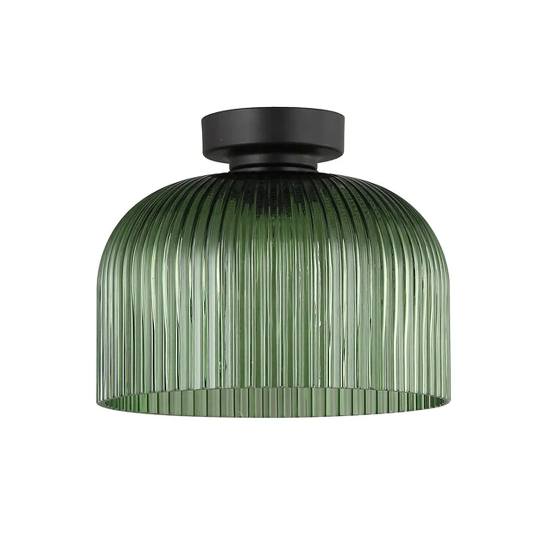 Diyvintaj DIY Dome Ribbed Glass Batten Fix Ceiling Light Green