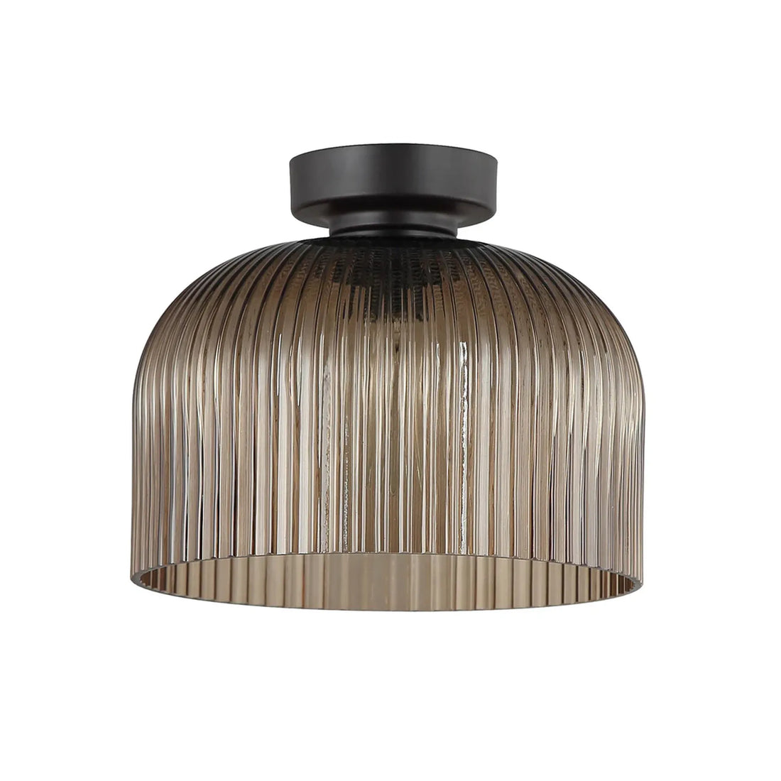 Diyvintaj DIY Dome Ribbed Glass Batten Fix Ceiling Light Amber