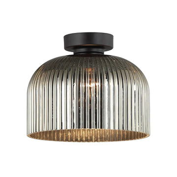 Diyvintaj DIY Dome Ribbed Glass Batten Fix Ceiling Light Chrome