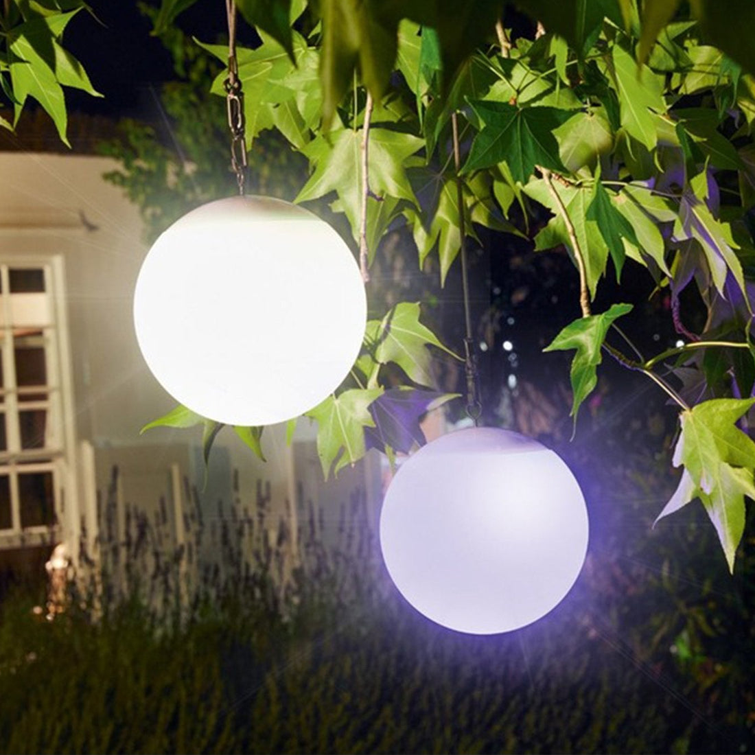 LED Hanging Ball Solar+DC Power