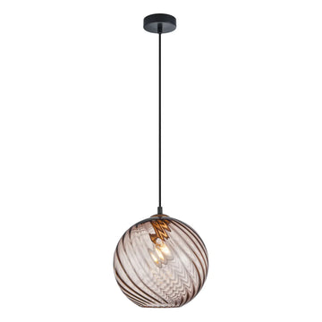 Espiral Interior Wine Glass Shade Wavy Finish Round Pendant Light Coffee